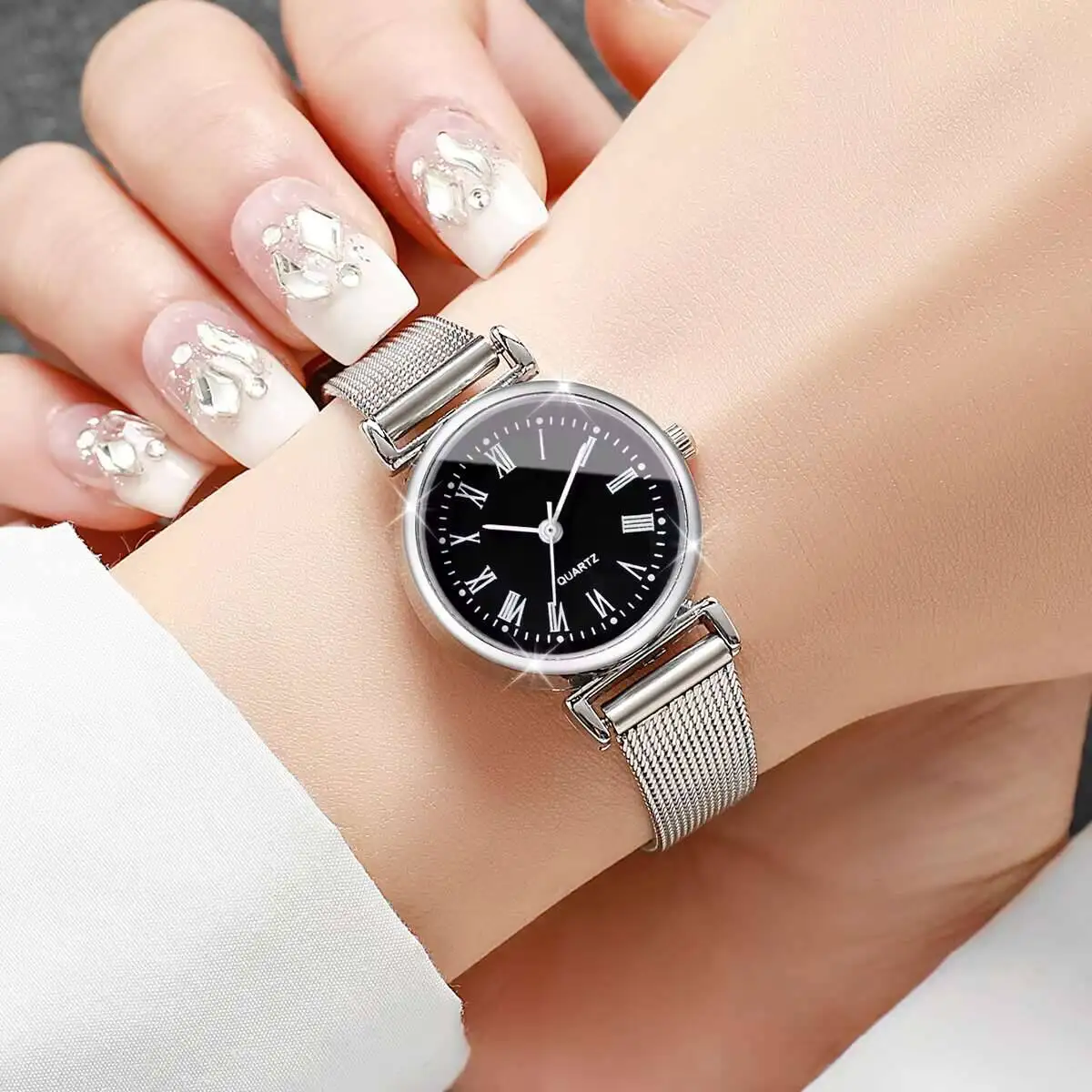 1/2PCS Fashion Women Watches C - Stainless Mesh Band 리뷰 및 가격