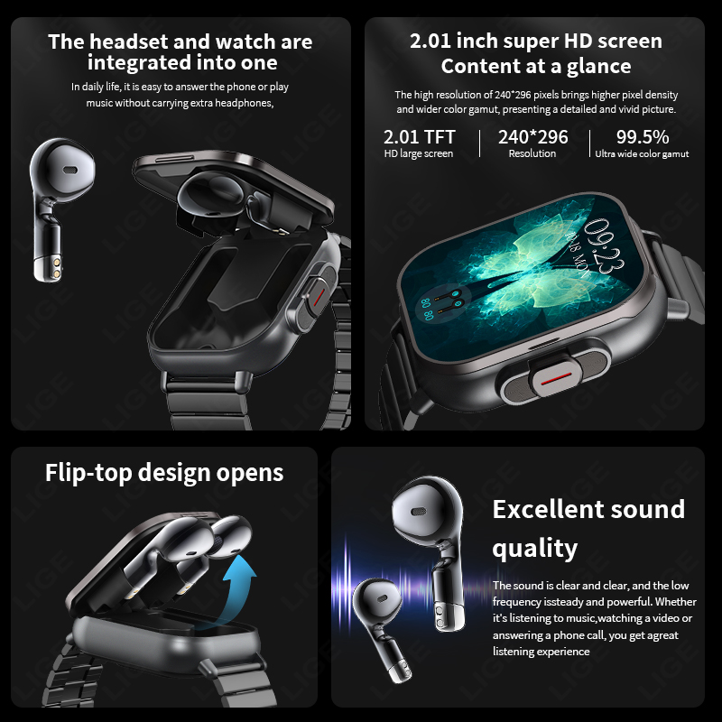 NFC Smart Watch TWS 2-in-1 Hea - Smartwatch Headset 리뷰 및 가격