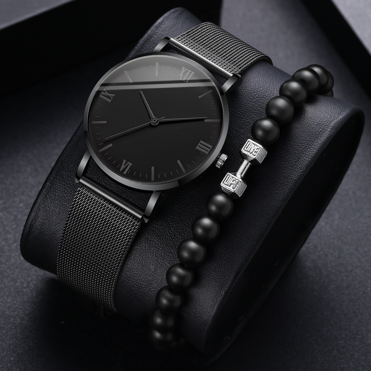 2PCS Men's Watch Fashion Roma  - Stainless Mesh Band 리뷰 및 가격