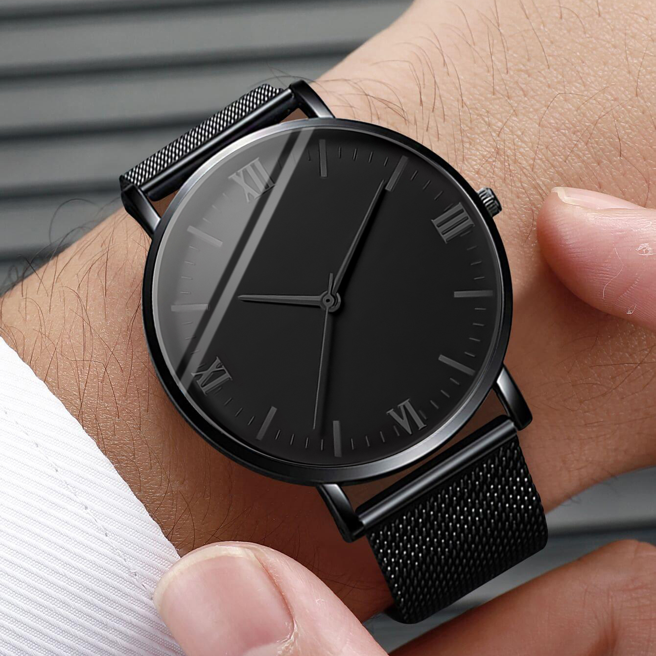 2PCS Men's Watch Fashion Roma  - Stainless Mesh Band 리뷰 및 가격