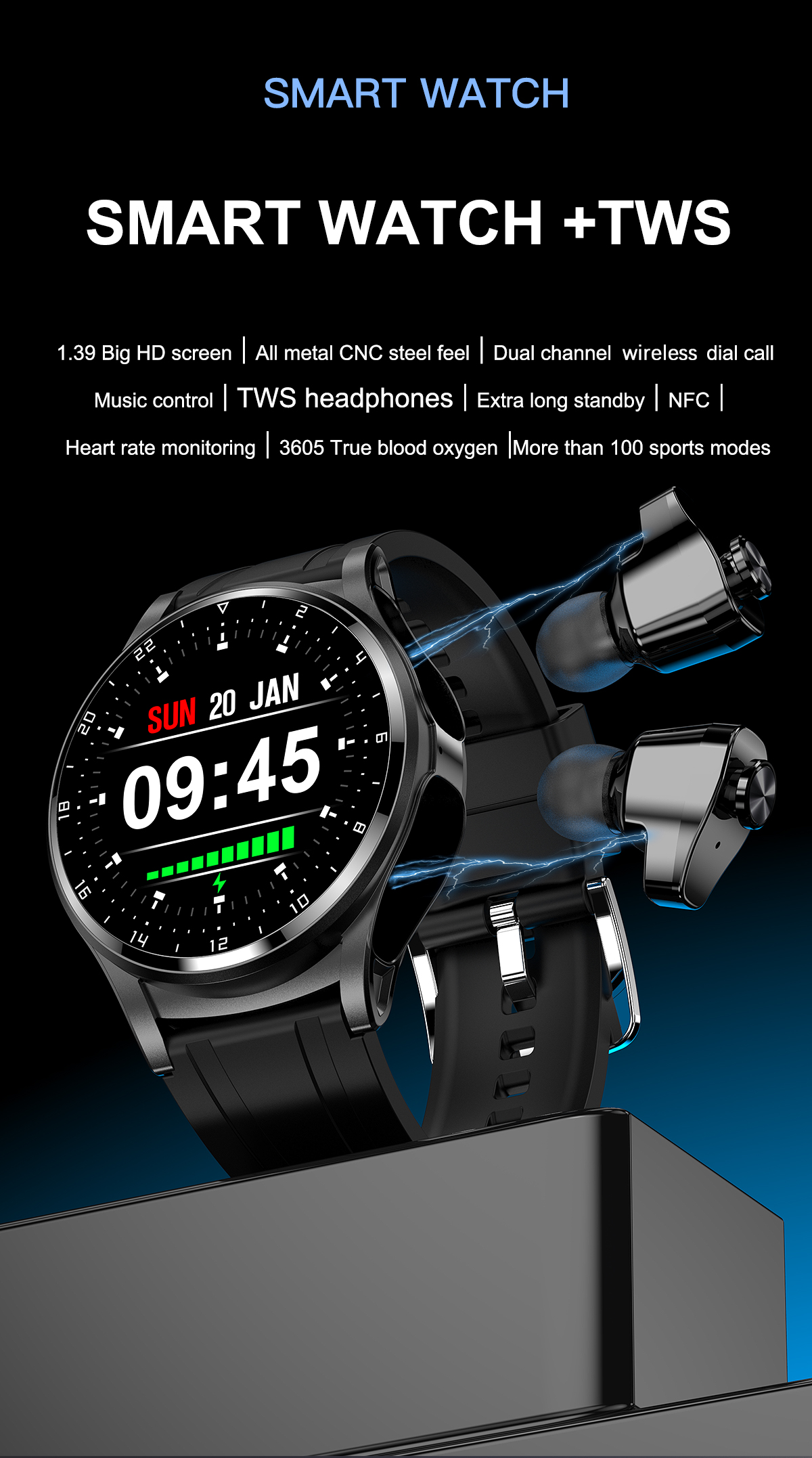 Headset Smart Watch 2 in 1 TWS - Smartwatch Headset 리뷰 및 가격