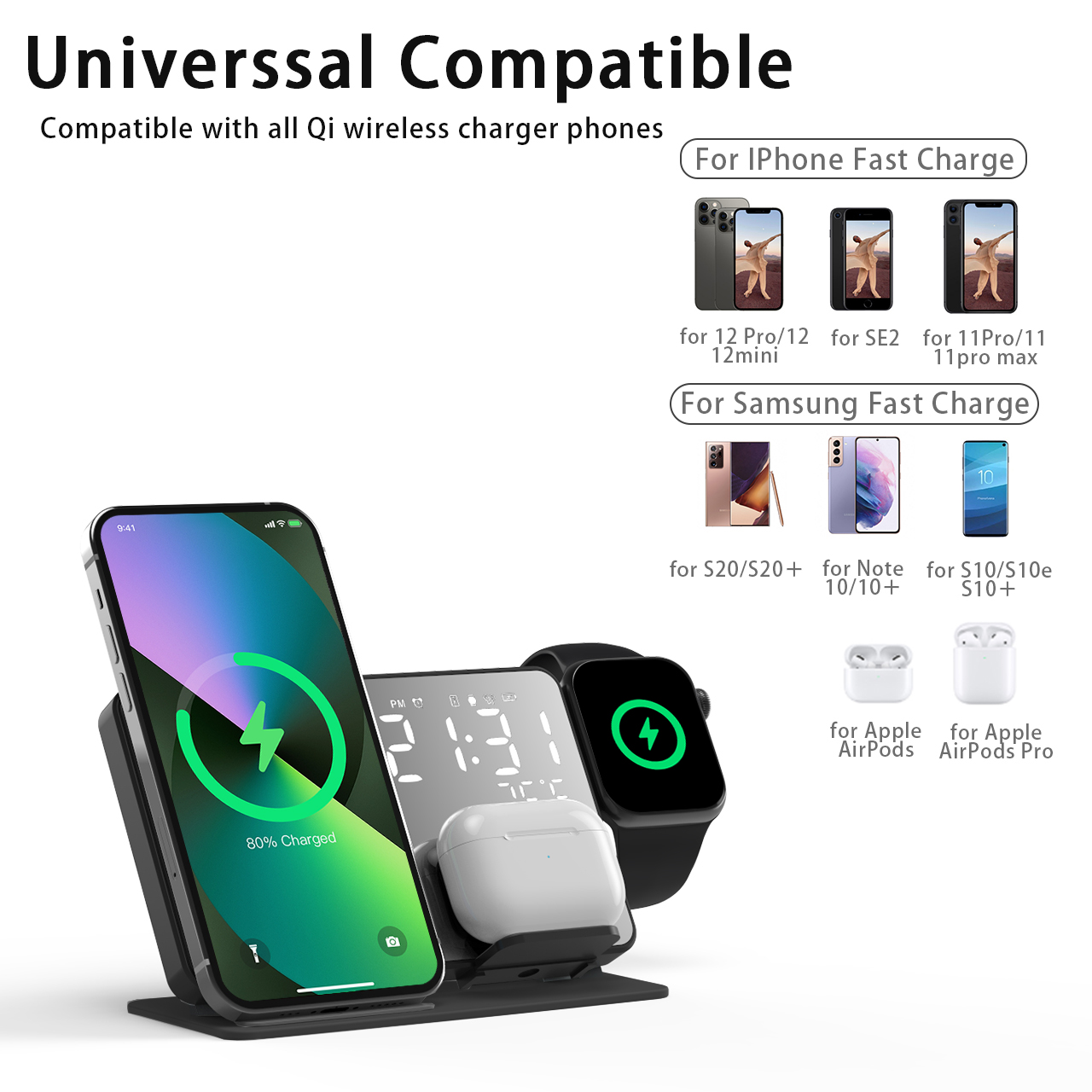 3 in 1 Wireless Charger For iP - Smartwatch Ac 리뷰 및 가격