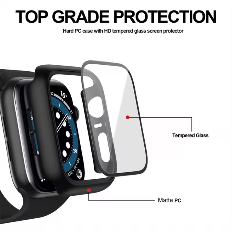 Tempered Glass+Cover For Apple - Smartwatch Case 리뷰 및 가격