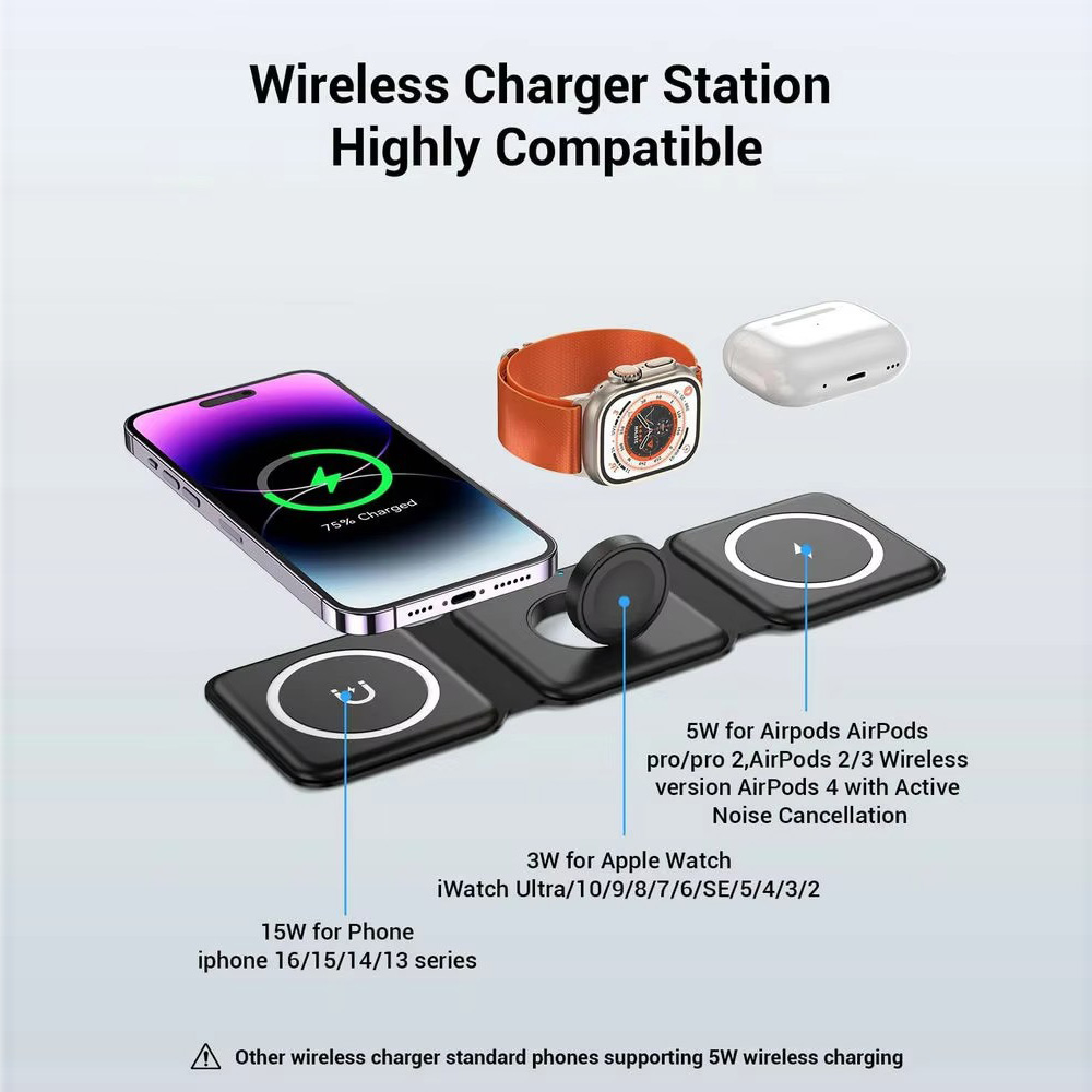 3-in-1 Magnetic Folding Wirele - Smartwatch Ac 리뷰 및 가격