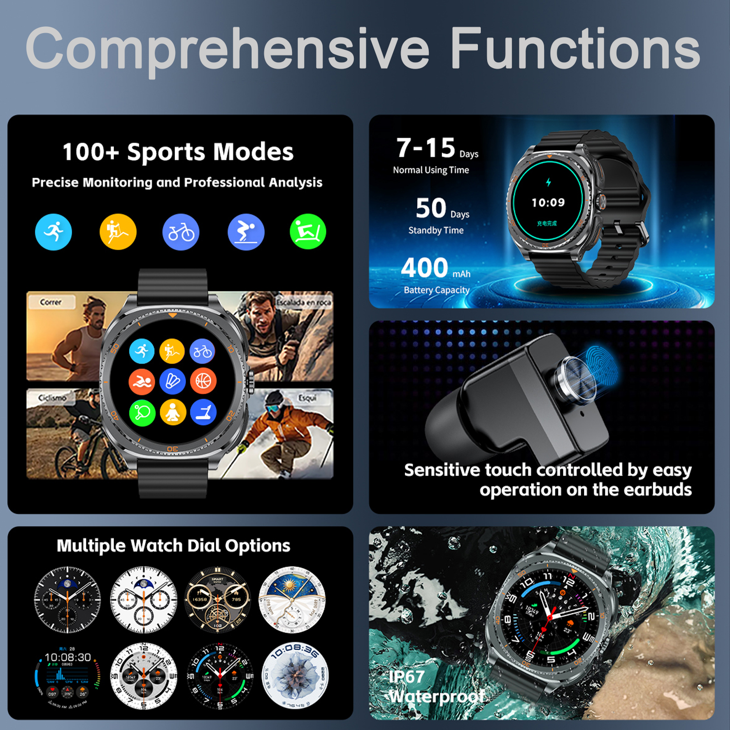 TWS 2in 1 Smart Watch with Hea - Smartwatch Headset 리뷰 및 가격