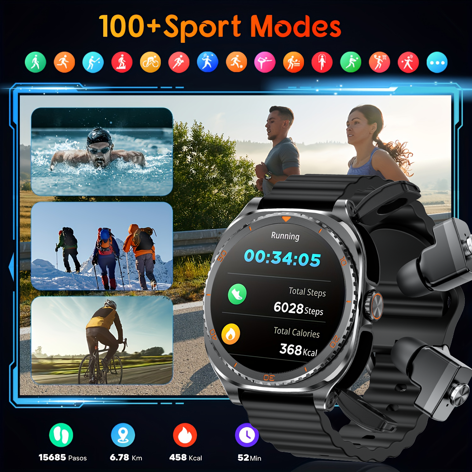 TWS 2in 1 Smart Watch with Hea - Smartwatch Headset 리뷰 및 가격