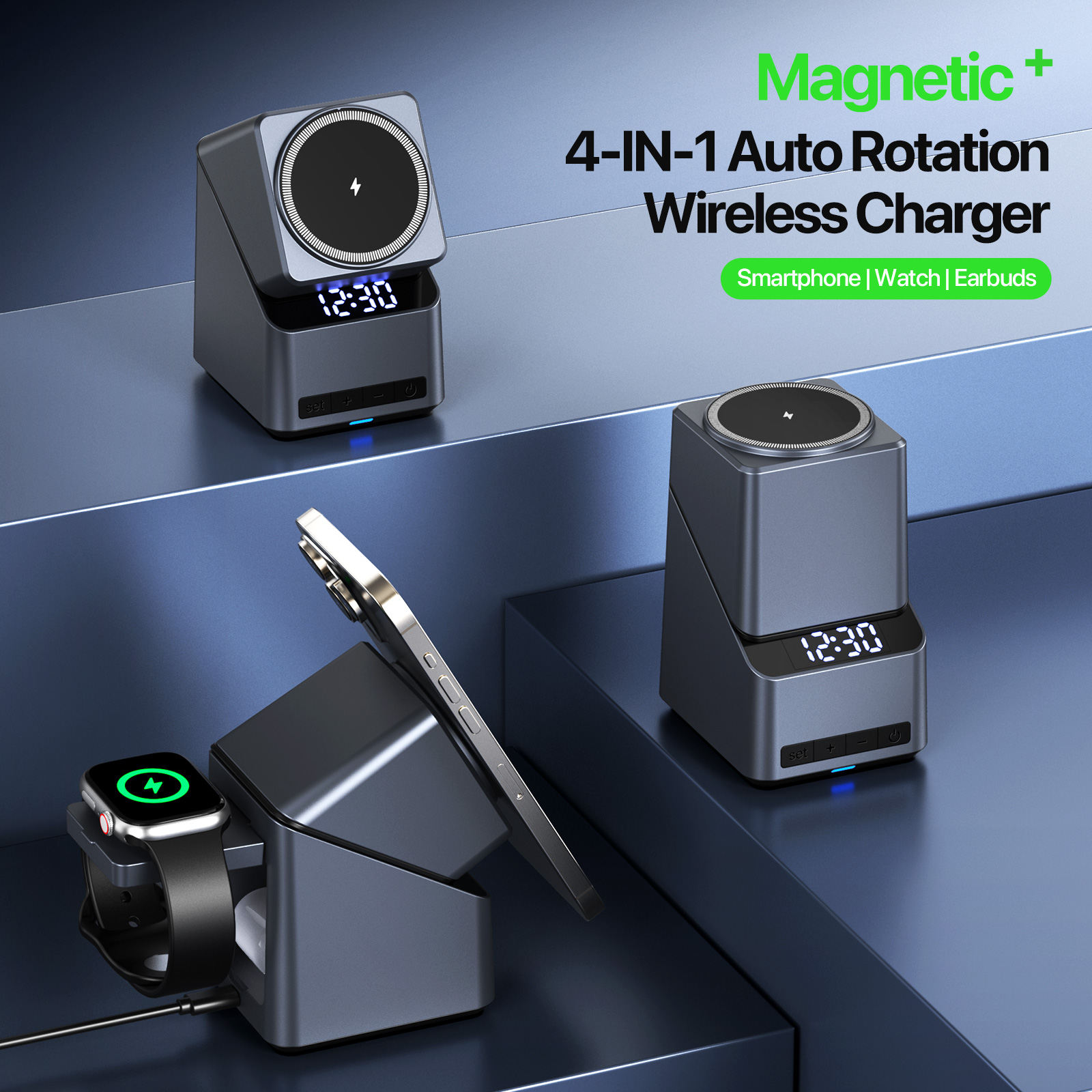 Magnetic 4 in 1 Auto Rotation  - Smartwatch Ac 리뷰 및 가격