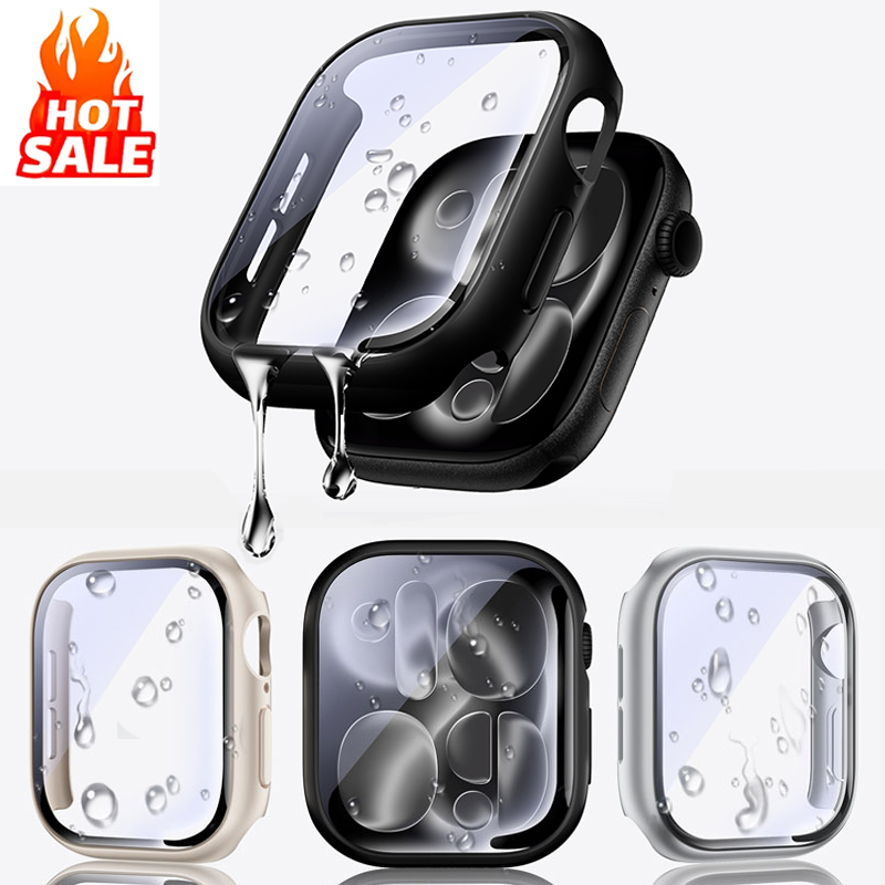 Tempered Glass+Cover For Apple - Smartwatch Band Accessories 리뷰 및 가격