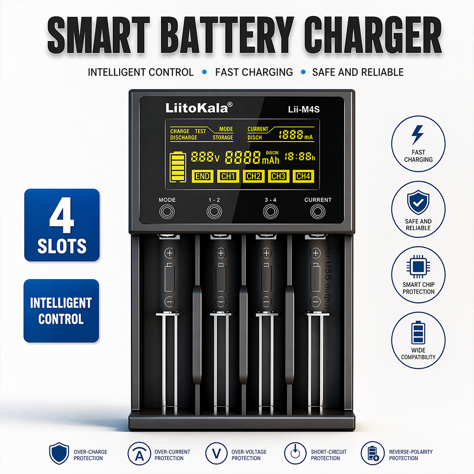 Lii-M4S Smart Touch 4-Slot Bat - Smart Accessories 리뷰 및 가격