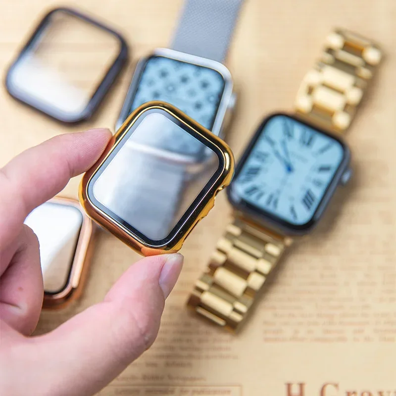 Glass+case For Apple Watch ban - Smartwatch Watch Accessories For Women 리뷰 및 가격