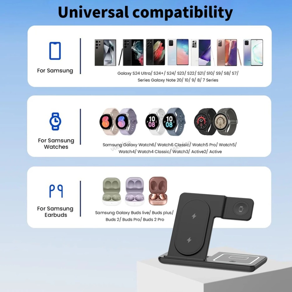 3 In 1 Foldable Wireless Charg - Smartwatch Ac 리뷰 및 가격