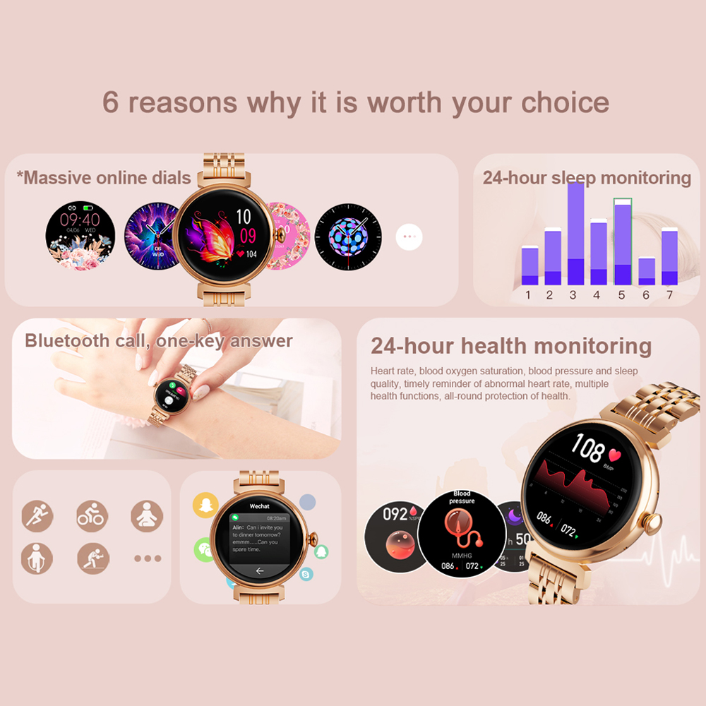 1.04 inch AMOLED Screen Fashio - Smartwatch Faces 리뷰 및 가격
