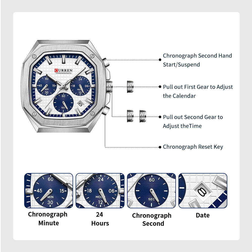 CUREEN Fashion Date Quartz Men - Smartwatch Guess 리뷰 및 가격