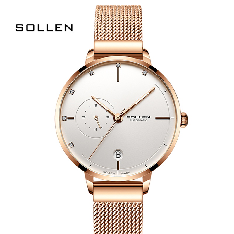 SOLLEN-Automatic Mechanical Wa - Stainless Mesh Band 리뷰 및 가격