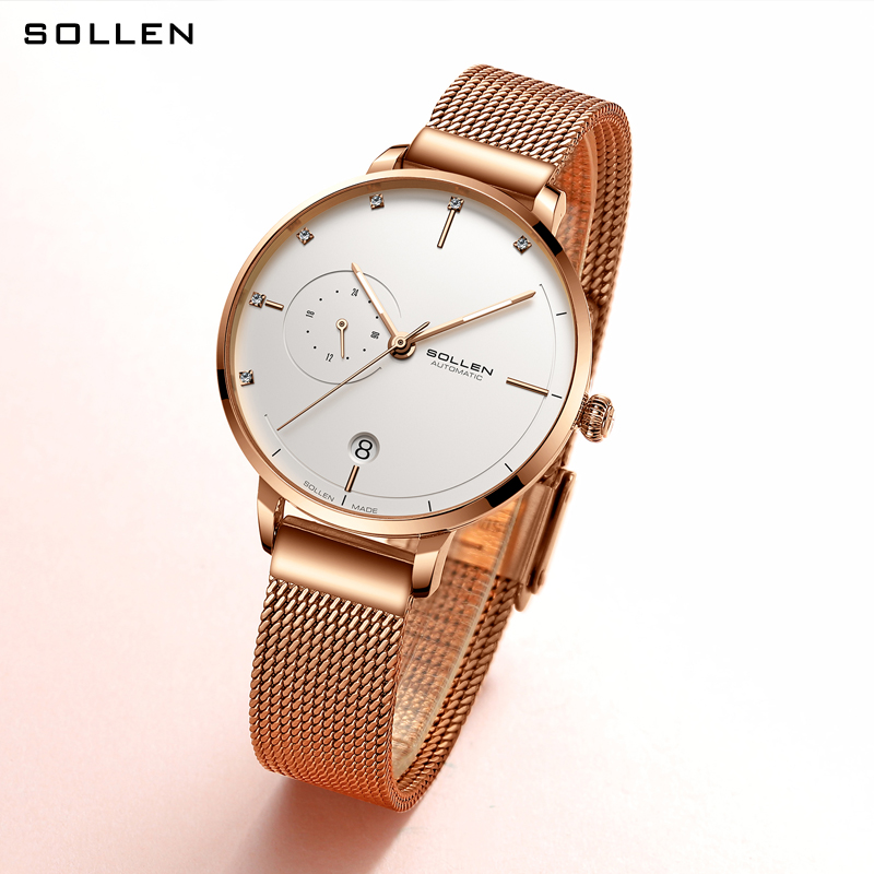 SOLLEN-Automatic Mechanical Wa - Stainless Mesh Band 리뷰 및 가격