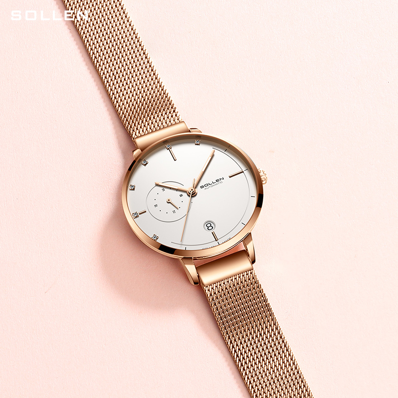 SOLLEN-Automatic Mechanical Wa - Stainless Mesh Band 리뷰 및 가격