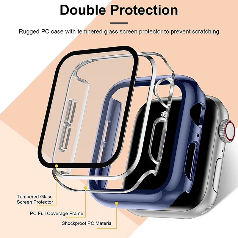 2Pcs Tempered Glass+cover For  - Smartwatch Band Accessories 리뷰 및 가격