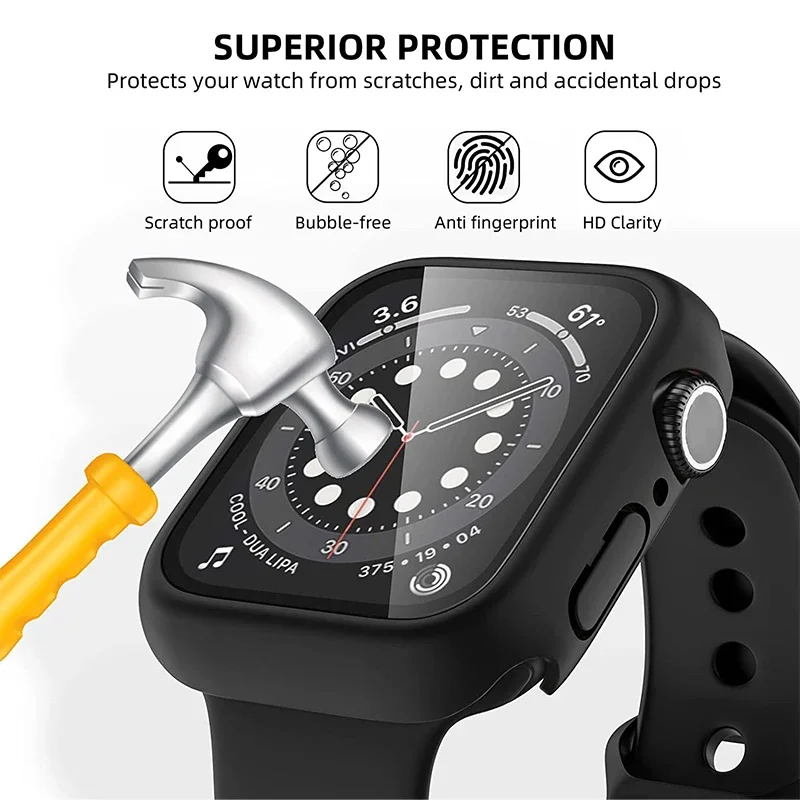 2Pcs Tempered Glass+cover For  - Smartwatch Band Accessories 리뷰 및 가격